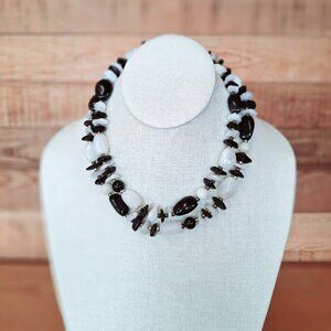 Vintage Onyx and Quartz Necklace